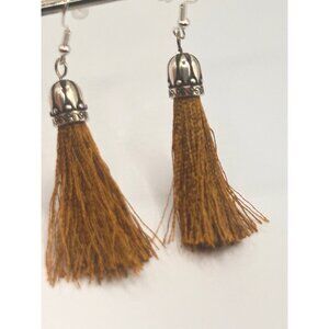 Brighton Tahlia Tassel custom french wire earrings NWOT  brown